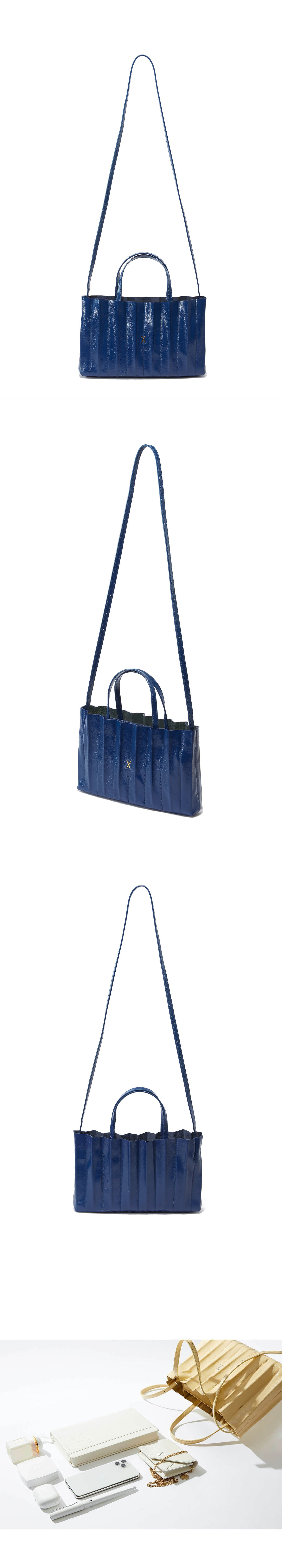 ラッキープリーツ3wayバッグ マジョリカブルー