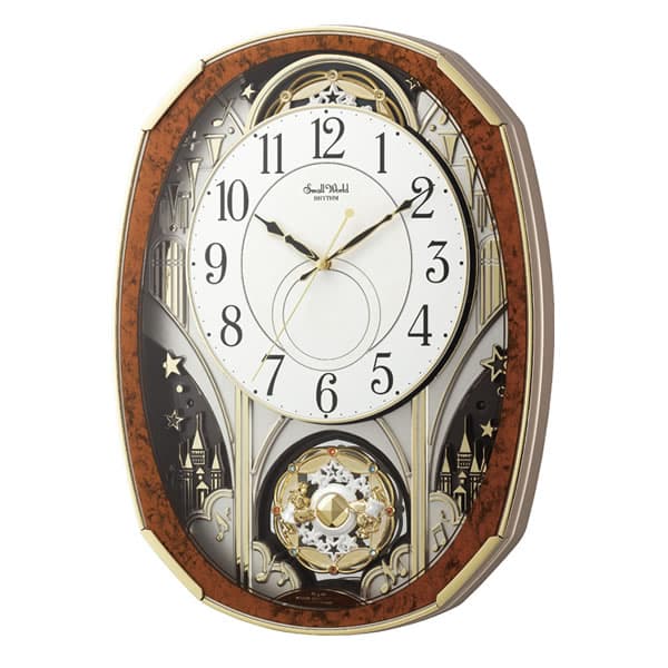 RHYTHM リズム SmallWorld 電波からくり掛け時計 スモールワールド