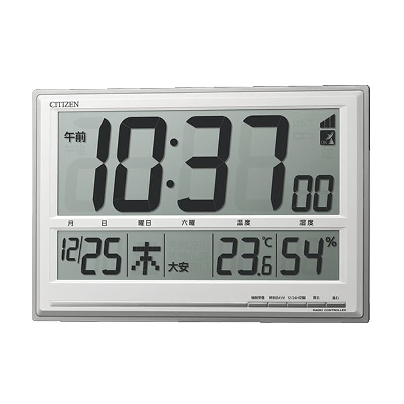 シチズン CITIZEN 電波時計 温度、六曜表示付き掛け置き兼用クロック