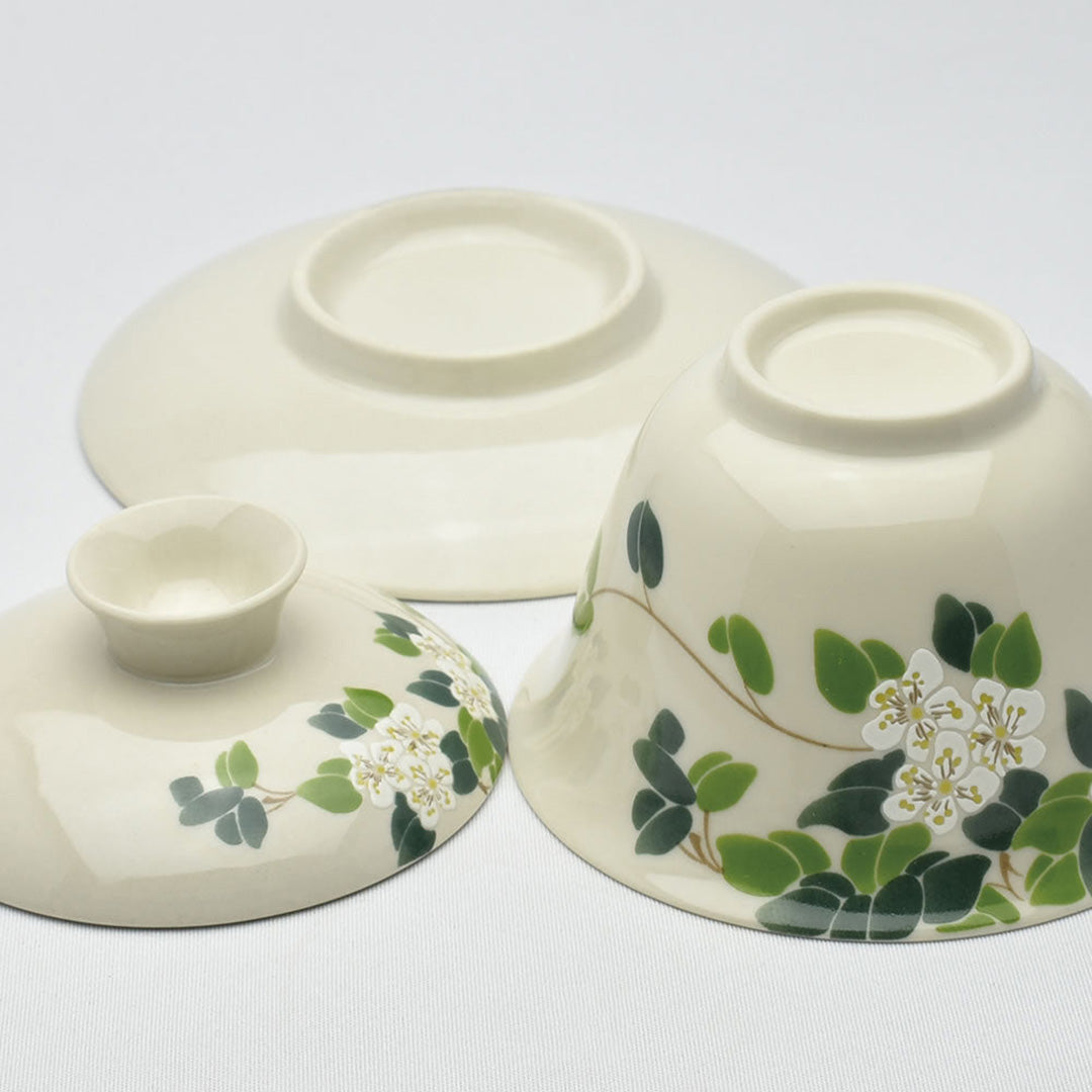 山茶花蓋碗（草木灰釉）｜中国茶器専門店・天香茶行