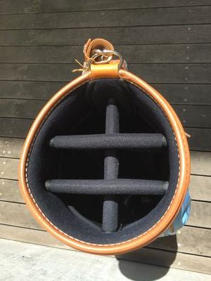 考英舎 ナイロンキャディバッグ サックス/ホワイト/キャメル– 代官山