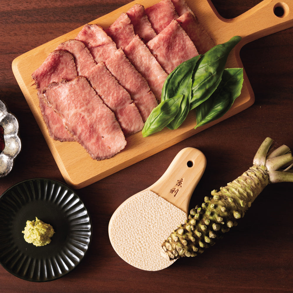 鮫皮おろし 本鮫 わさび用｜わさびおろし 職人仕上げ 京利 特大 長次郎