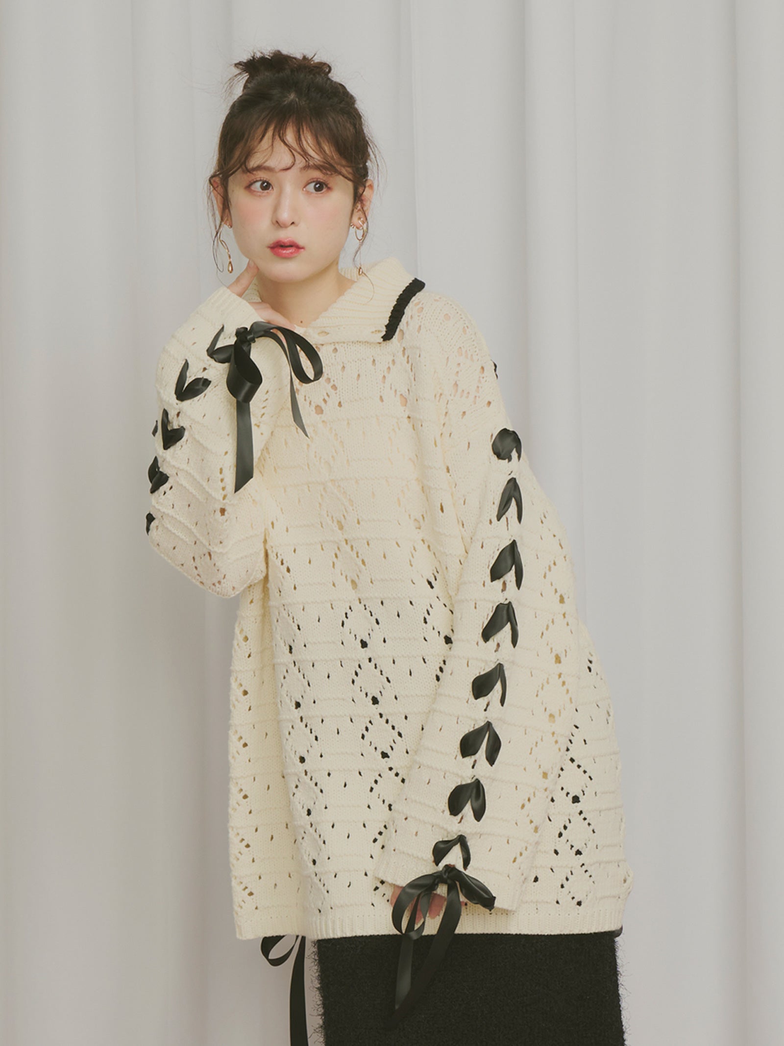 2wayリボンブレードニット