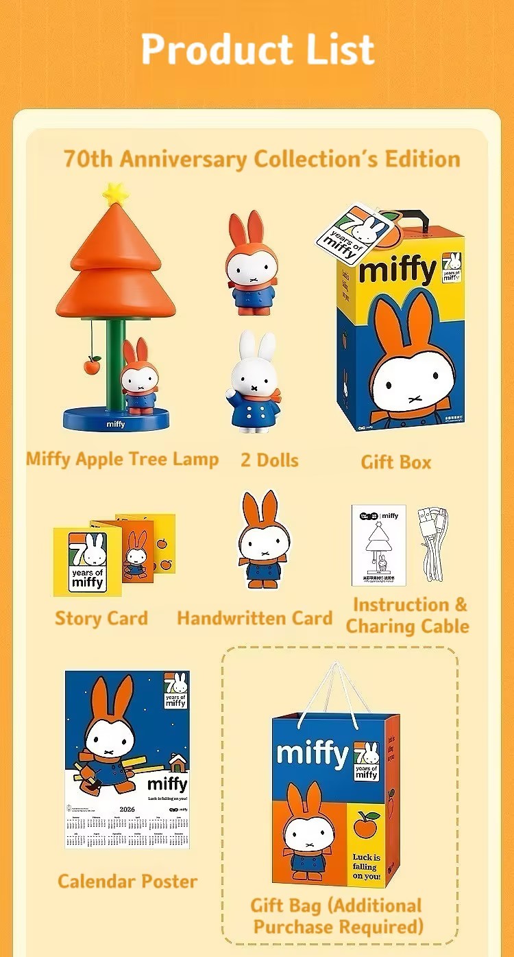 Miffy Apple Tree Voice-Activated Lamp 70th Anniversary Edition