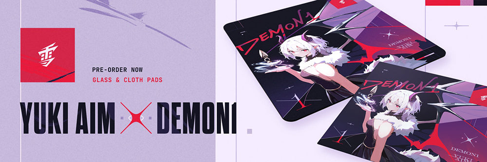 Yuki Aim(ユキエイム) x Demon1 ガラスマウスパッド｜ふもコレ(Fumo