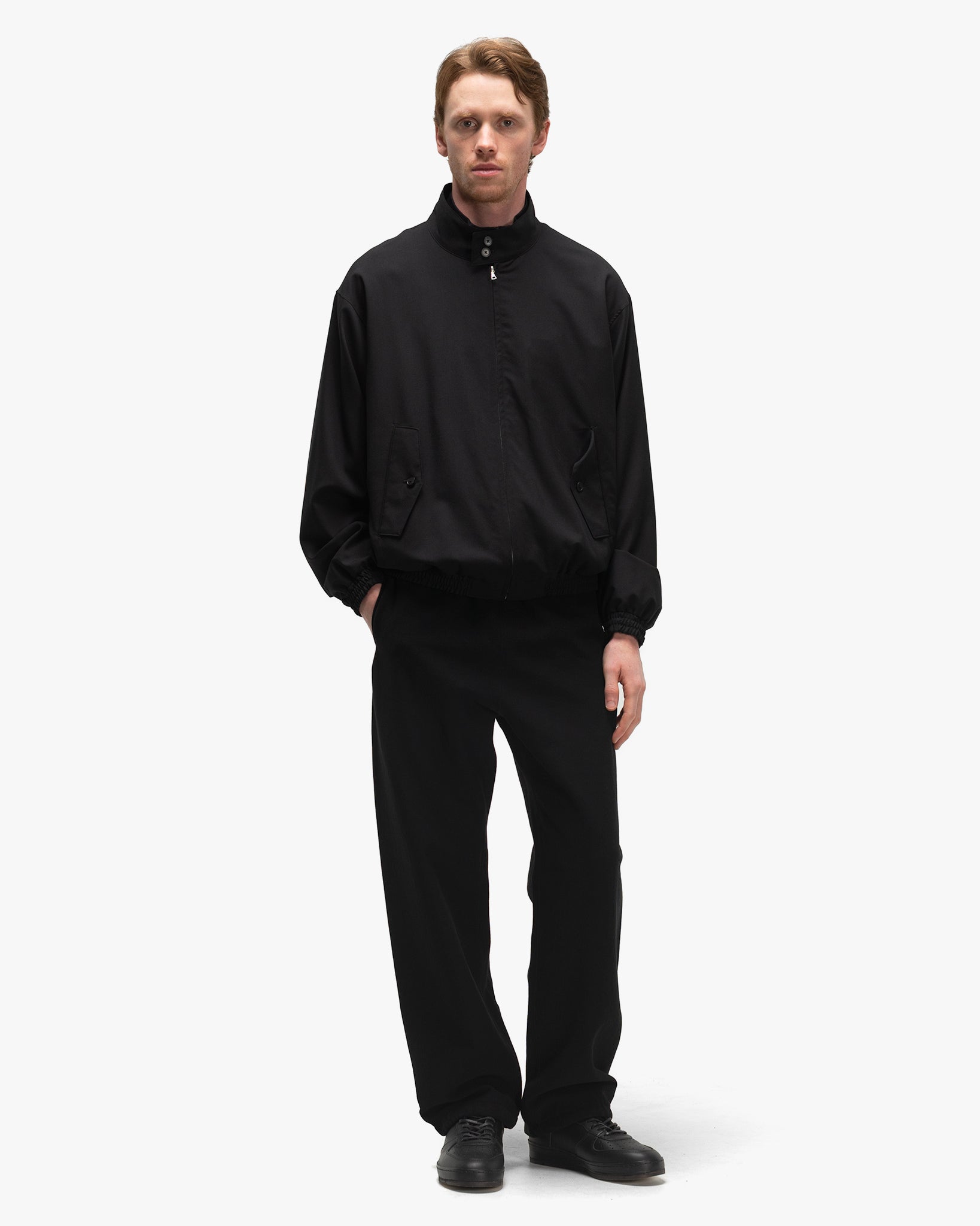 Wool Boa Zip Up Blouson Black | HAVEN