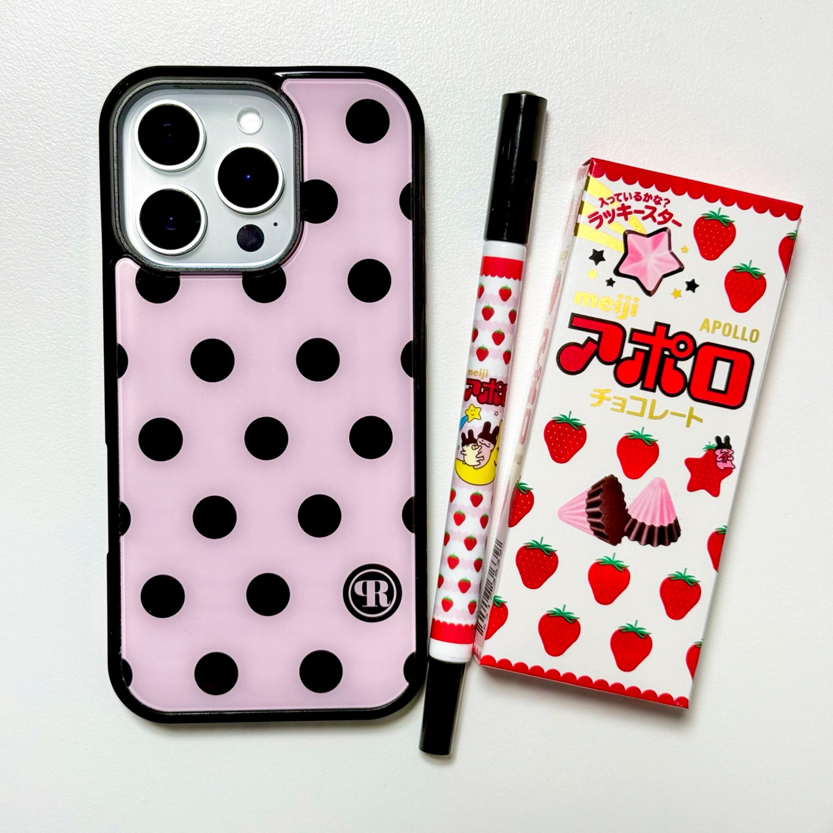 m ドット. (pinkblack) グラスバンパーiPhoneケース