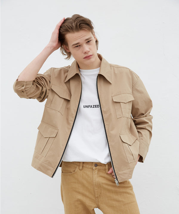 ジップベージュシャツジャケット - INPREP | 60% - アジアファッション通販