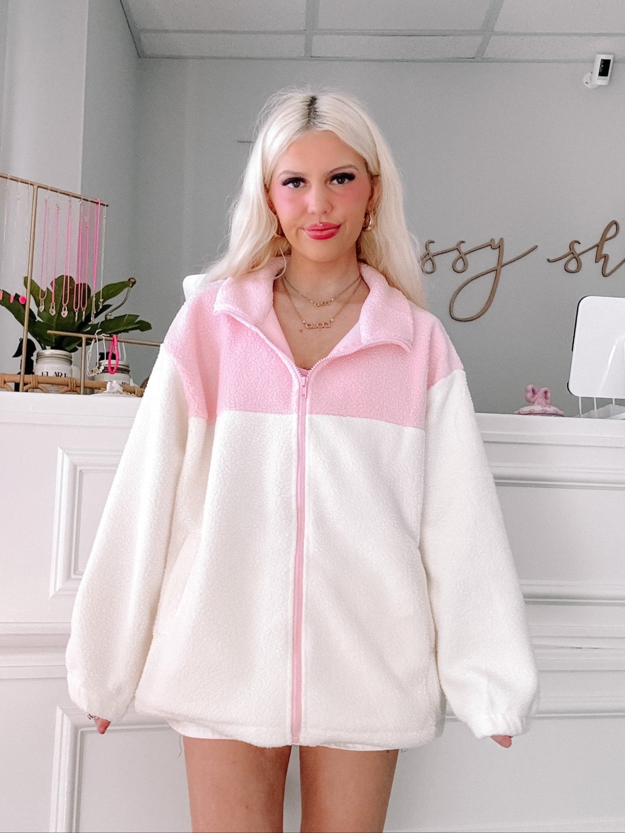 Cozy Colorblock Pink Jacket | Sassy Shortcake