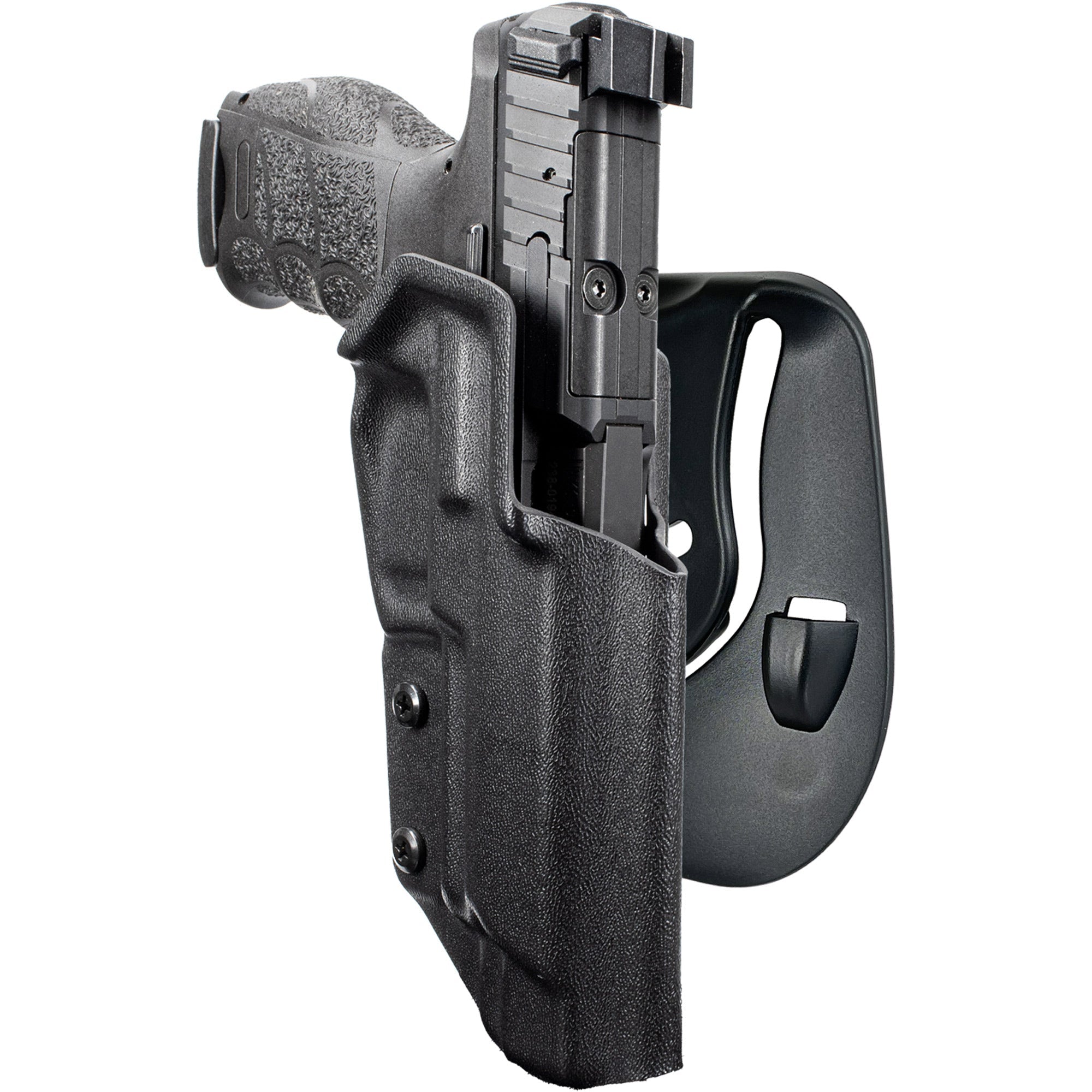 H&KVP9L w/ Align Tactical Thumb Rest OWB Paddle Holster by BSOG