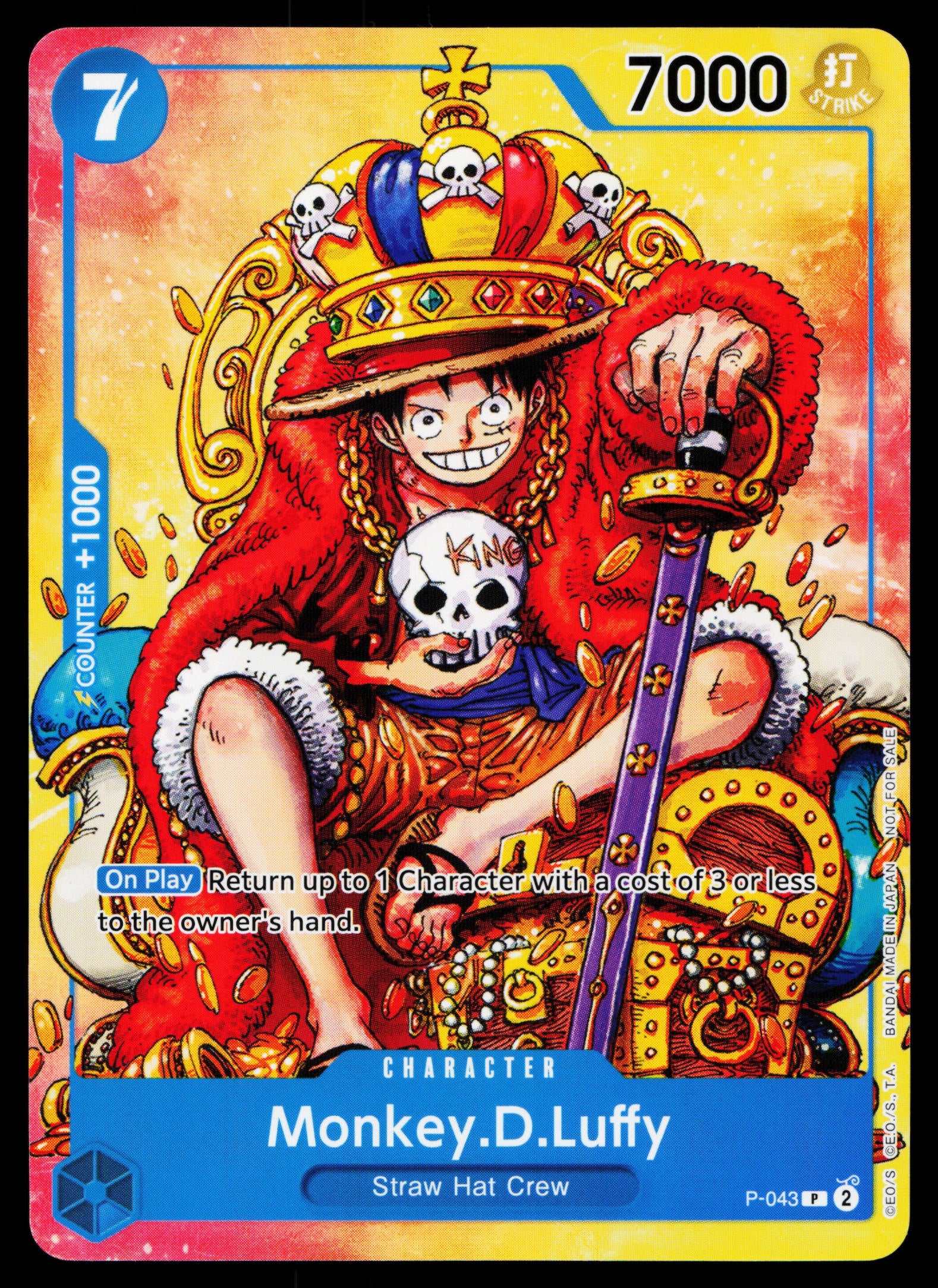 Monkey D Luffy - P-043 - NM - English Non-Holo - Promo - One Piece