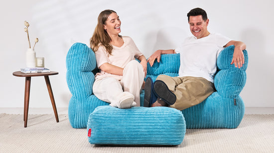 LoungePug 2人掛けアルバートビーズソファ-クラシックコーデュロイ