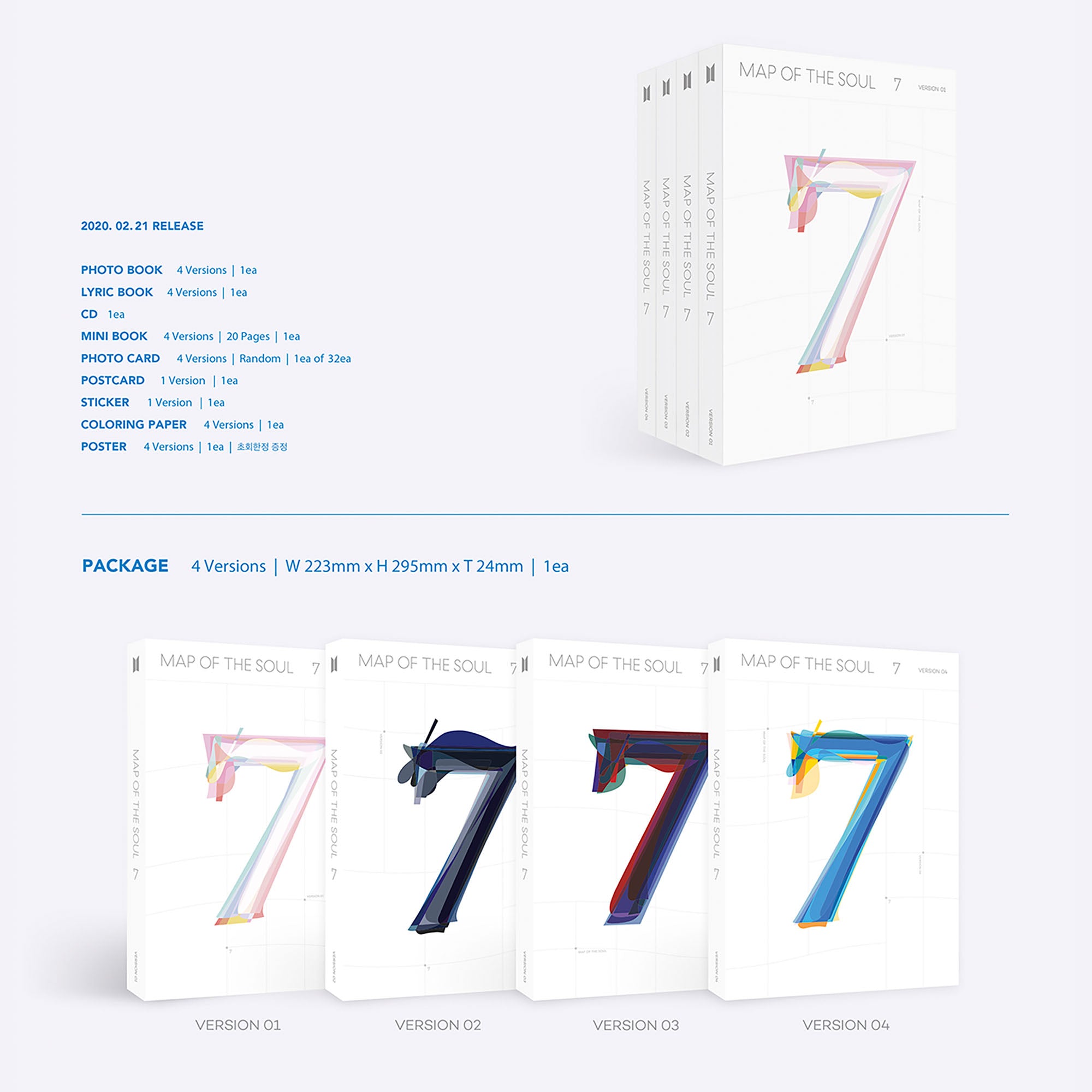 BTS MAP OF THE SOUL 7 4 ALBUMS SET - Kpop USA