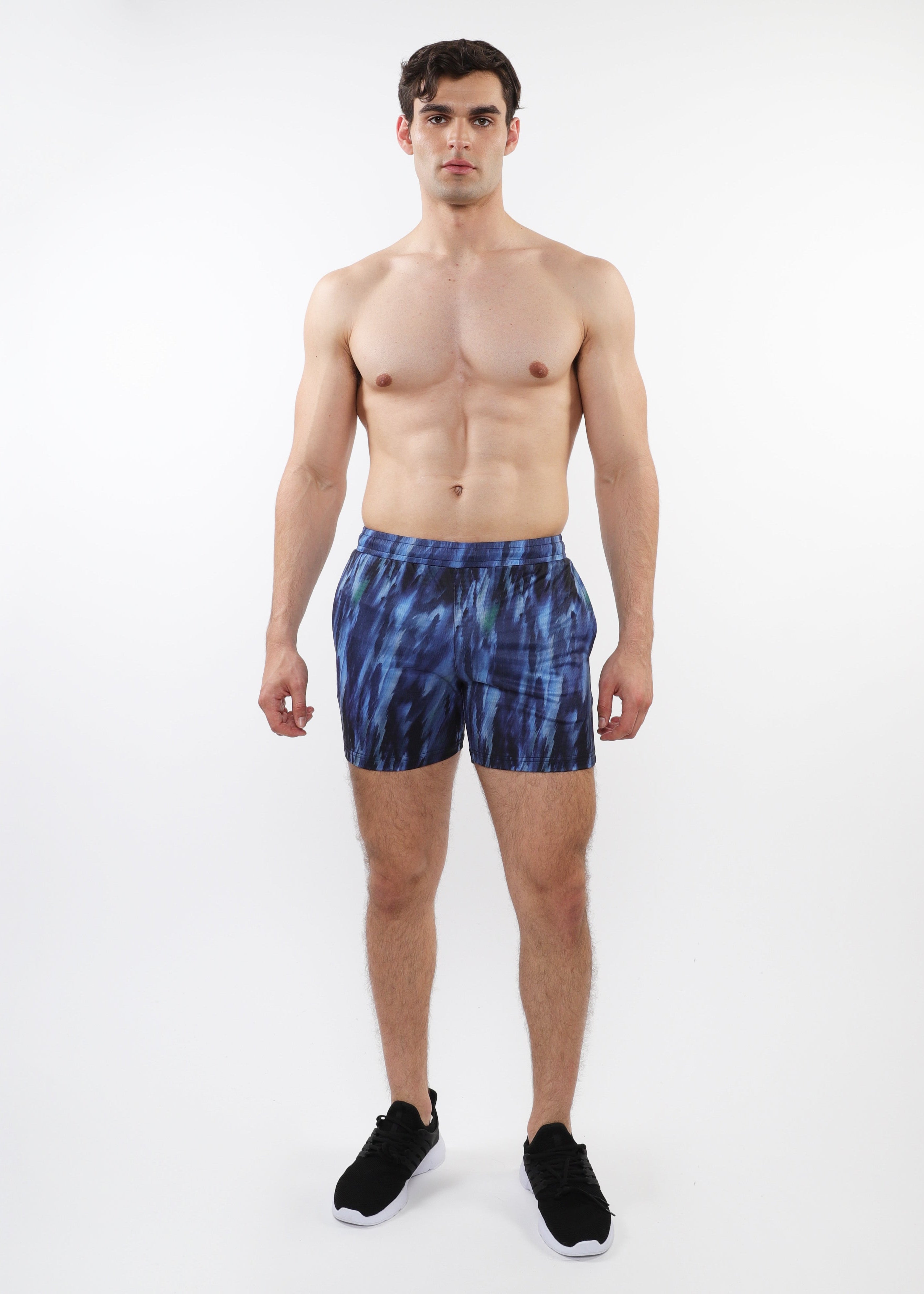 Aloe/Black Brushstrokes Mesh Performance Shorts