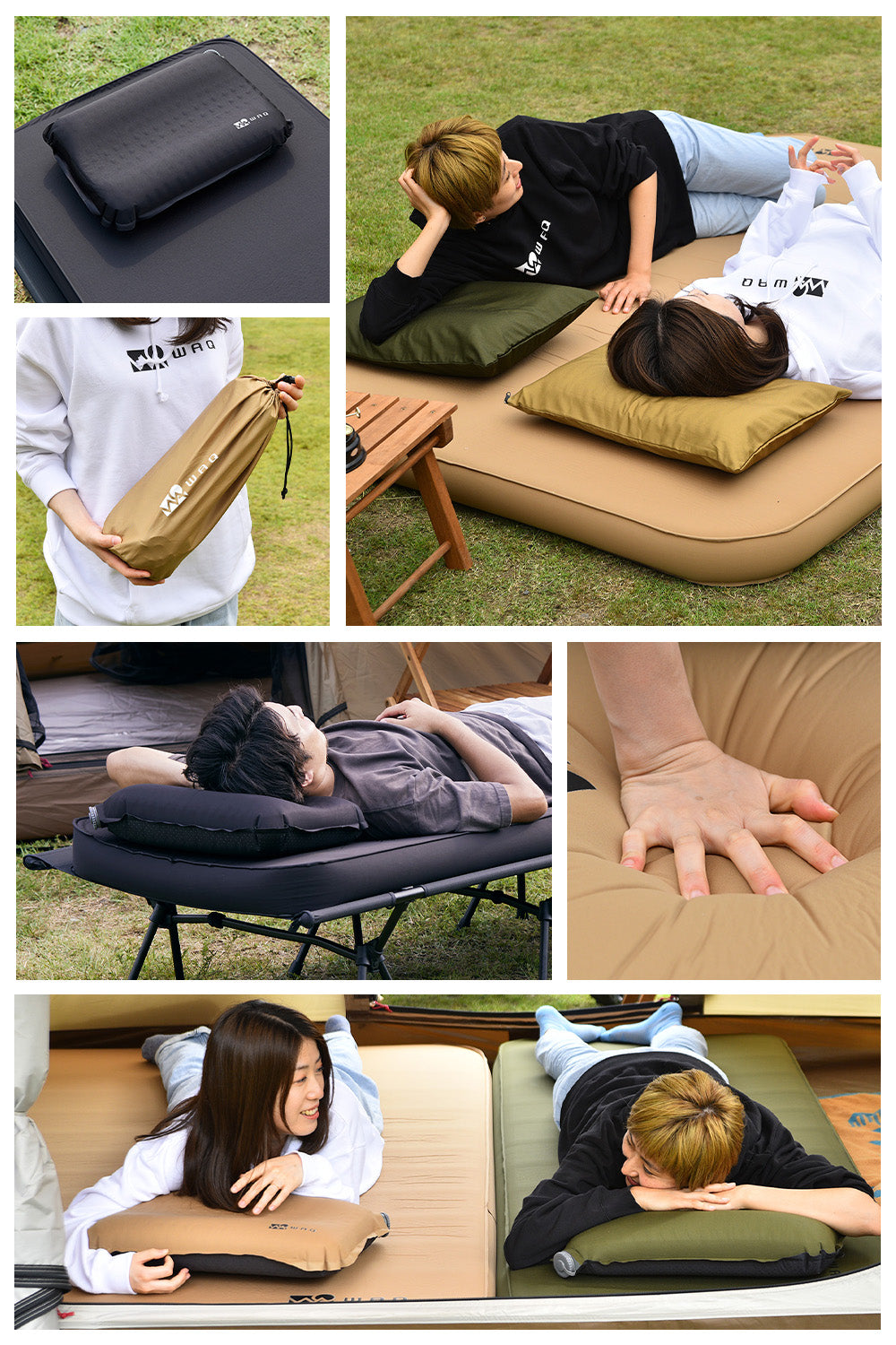 キャンプ用まくら WAQ RELAXING PILLOW アウトドアピロー【1年保証