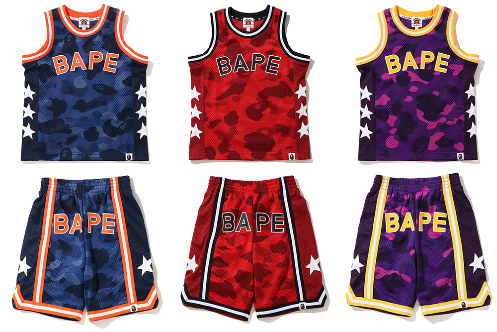 COLOR CAMO BAPE® BASKETBALL TANK TOP / SHORTS | bape.com