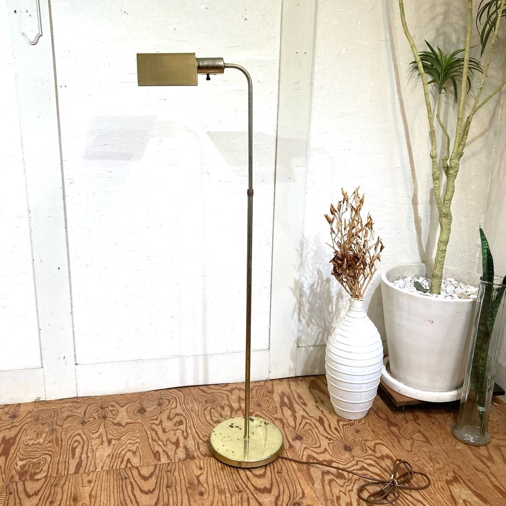 フロアライト ゴールドフレーム 照明 ヴィンテージ 中古 低め 金メッキ