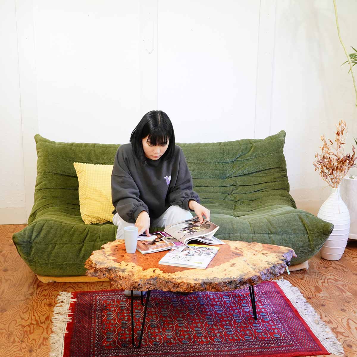 リーン・ロゼ ligne roset トーゴ トリプルソファ 3人掛け グリーン