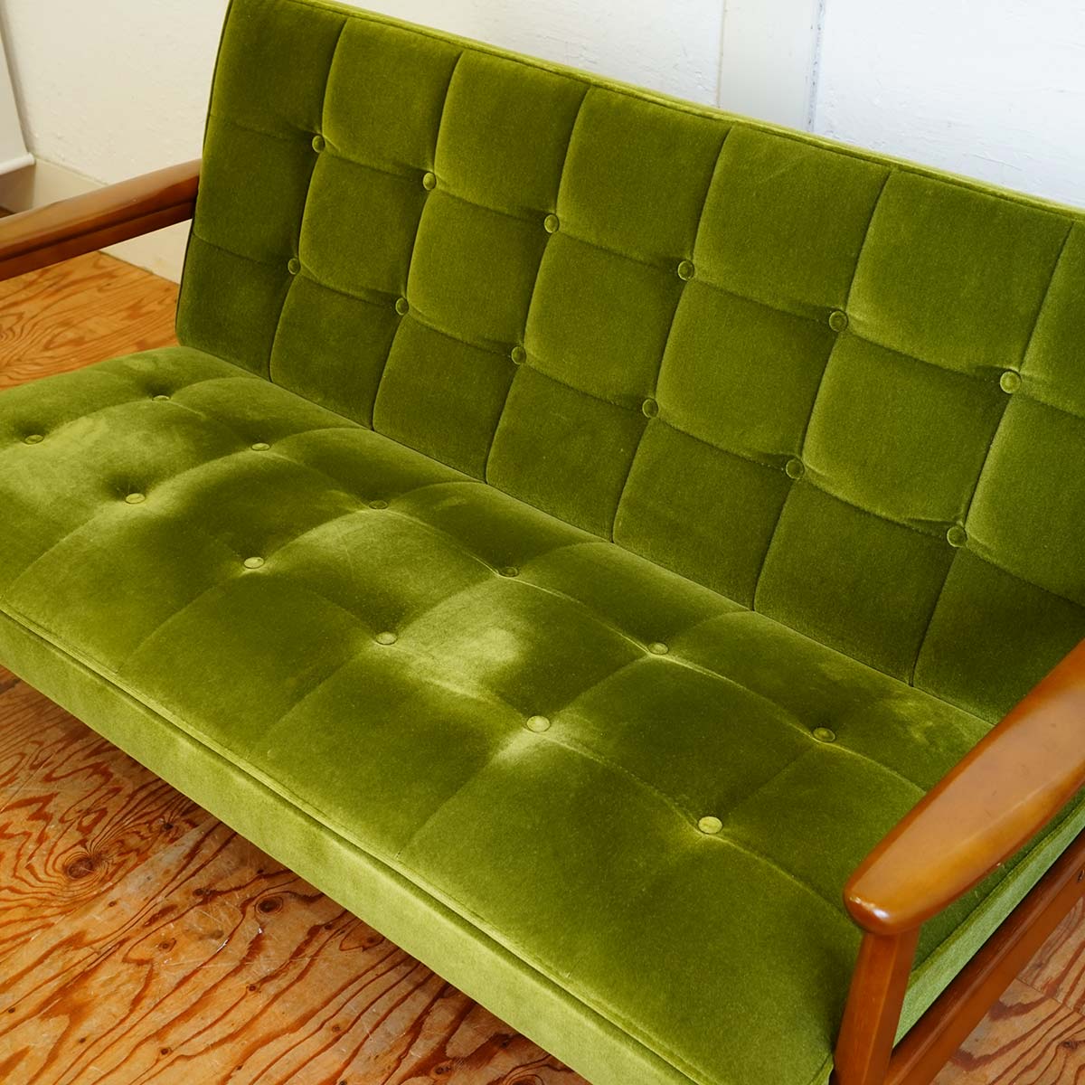 カリモク60 / karimoku60 Kチェア 2シーター モケットグリーン 二人