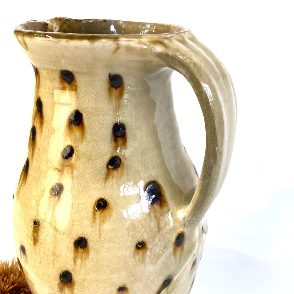 柴田雅章 水差し ピッチャー 灰釉点文手付水差 丹波焼 未使用 工芸品