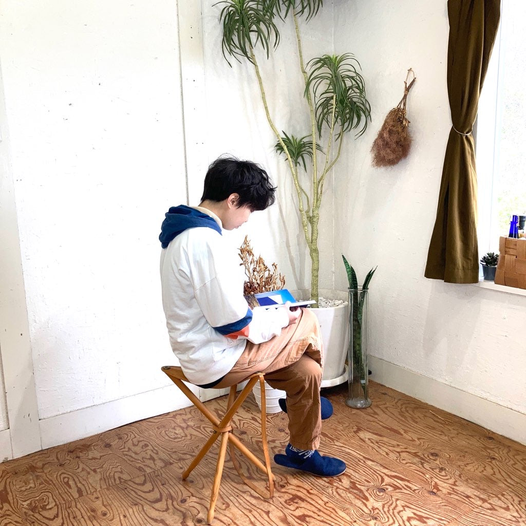 ハンティングチェア スツール 本革 アウトドア キャンプ 中古