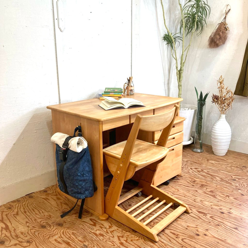 堀田木工 hotta woody ダック / DUCK デスク ワゴン チェア 3点セット