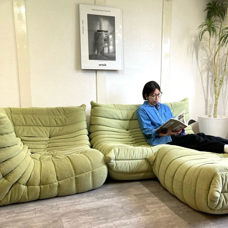 リーン・ロゼ / ligne roset トーゴ コーナーソファ グリーン 中古 床座