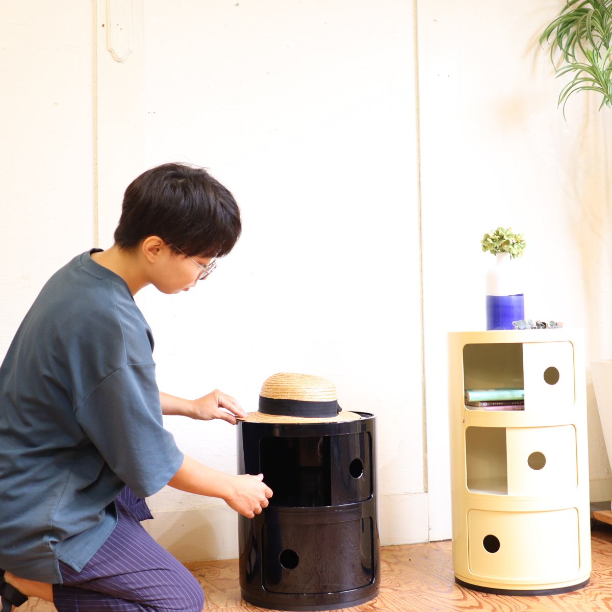 カルテル / Kartell コンポ二ビリ ラウンドエレメント 2段 ブラック