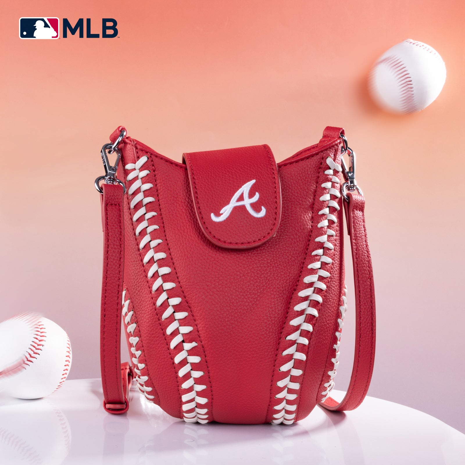 MLB-TX105 MLB Texas Rangers Team Baseball Stitch Crossbody -Red