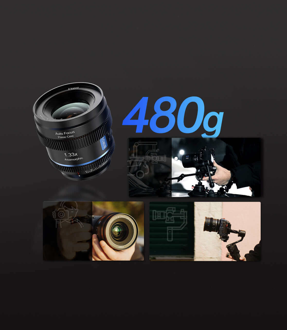 SIRUI 20mm T1.8 1.33x S35 Autofocus Anamorphic Lens