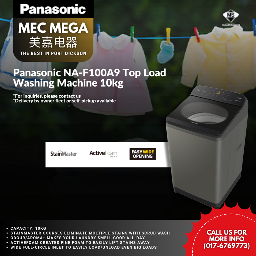 Panasonic NA-F100A9 Top Load Washing Machine 10kg – Electrical