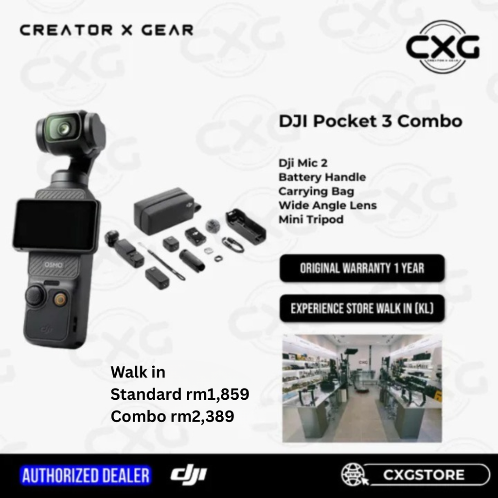 DJI Osmo Pocket 3 Creator Combo 4K Gimbal Stabilizer Pocket Size
