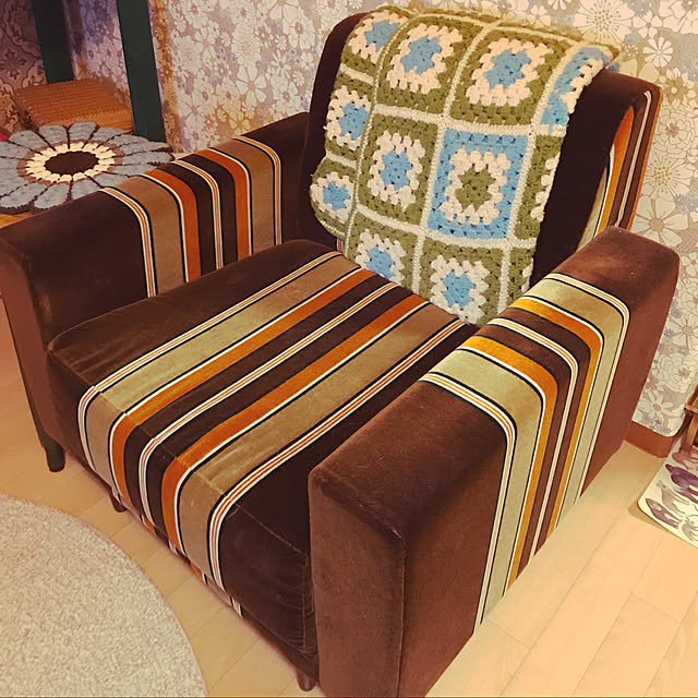 彩りのいい おしゃれな ストライプデザイン ソファ ソファー 1人掛け