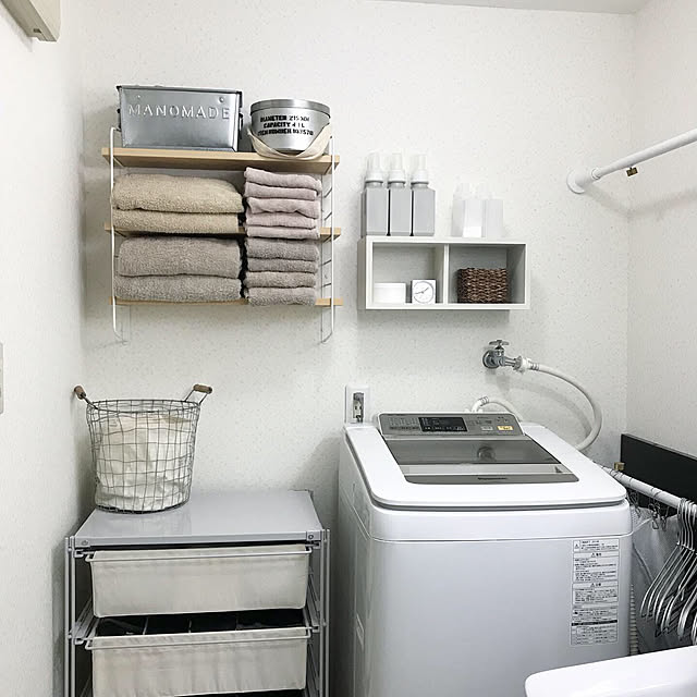 無印良品 スチールユニットシェルフ帆布バスケットセット・スチール棚