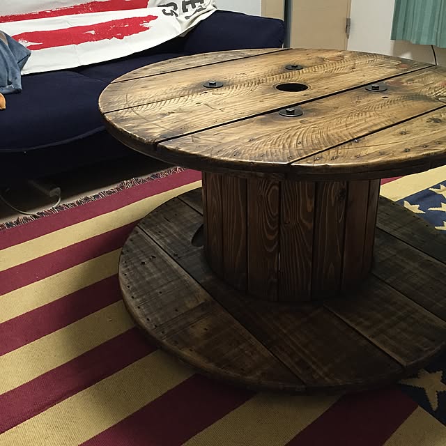 テーブルdiy ケーブルドラムのインテリア・手作りの実例 ｜ RoomClip