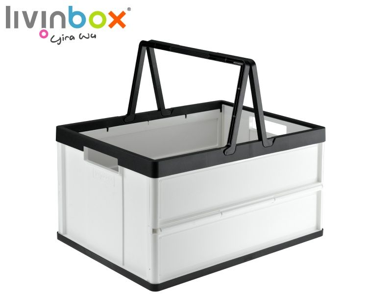 Folding Plastic Shopping Basket with Handles - 27L | FB-4531H