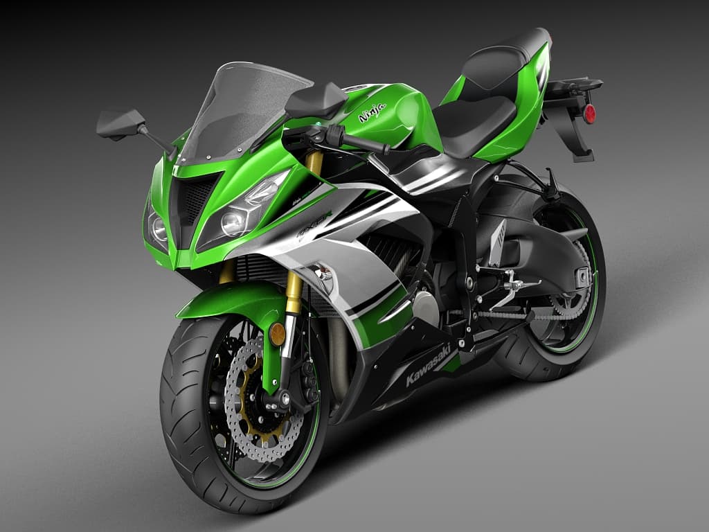 Kawasaki Ninja ZX-6R 2015 3D Model by SQUIR