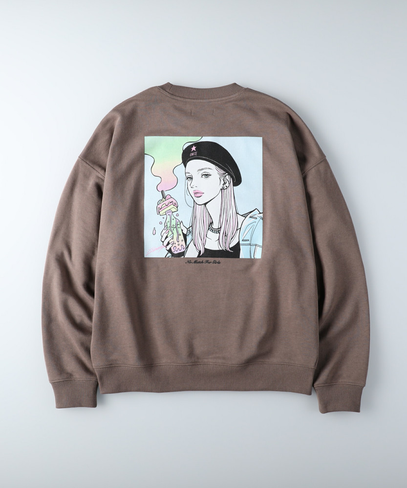 ガールズプリントクルーネックスウェット(M ライラック): トップス