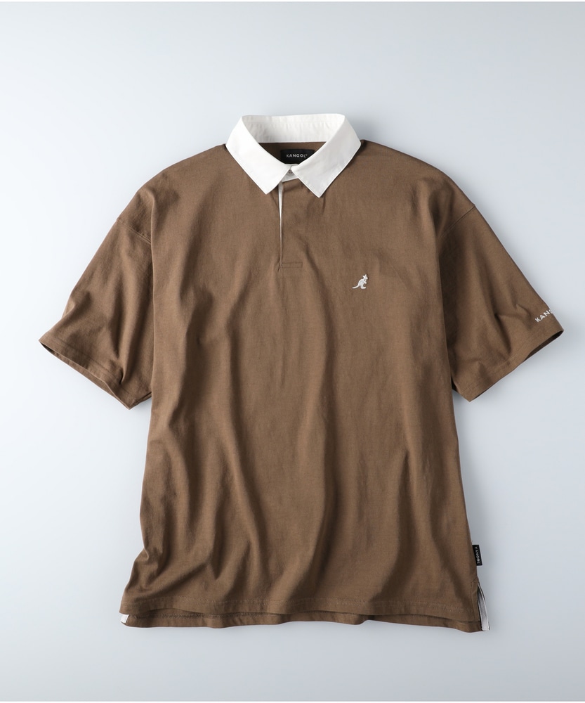 ビッグシルエット無地ラガーシャツ メンズ(M ネイビー): トップス