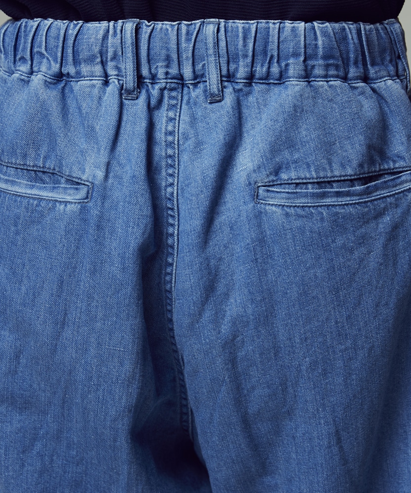 麻デニムワイドイージーパンツ メンズ(S 濃色): ボトムス｜Right-on