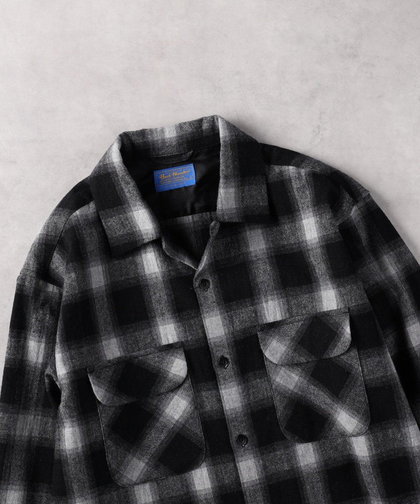 ウールミックスオープンカラーシャツ(S ブラック): トップス｜Right-on