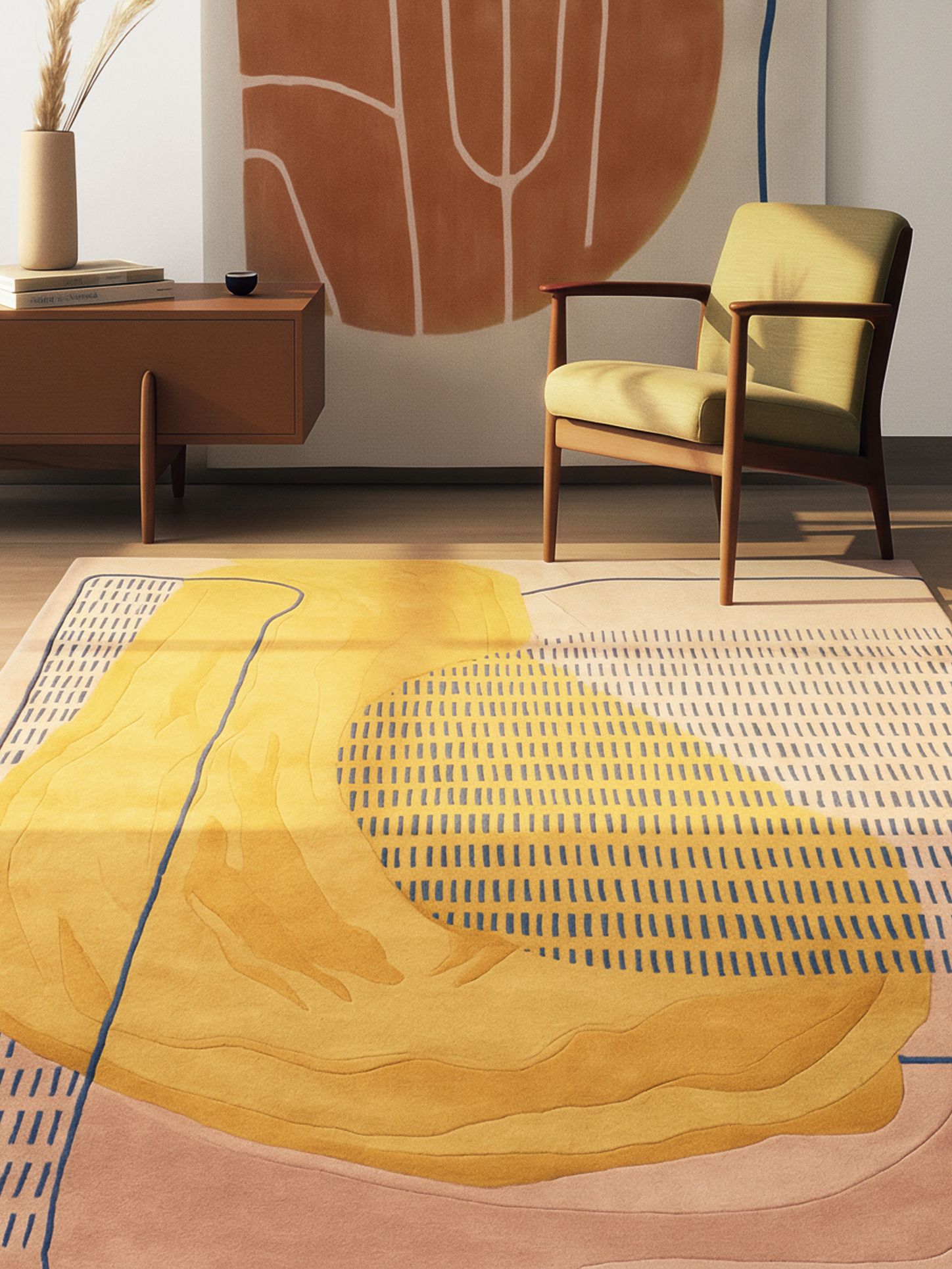 Rugvista premium - City Pear - Terracotta / Yellow 200 x 300 cm