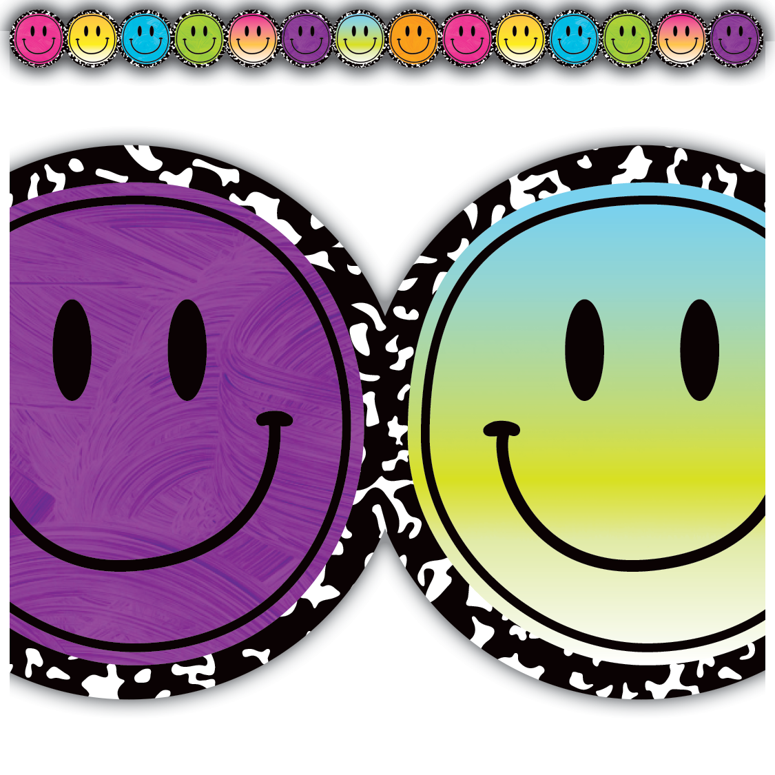 Brights 4Ever Smiley Faces Die-Cut Border Trim - TCR6929 | Teacher