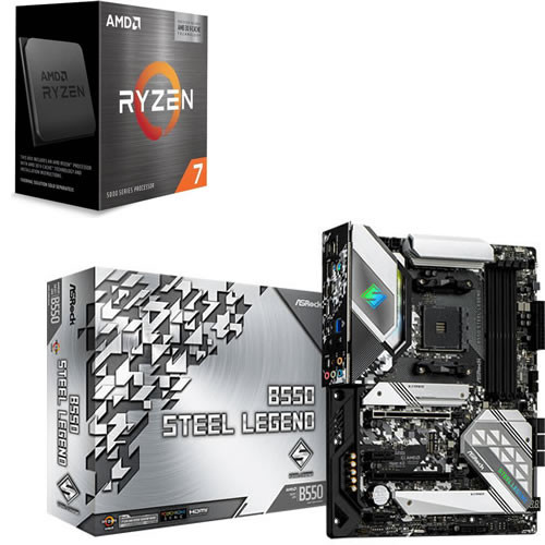 セット商品（AMD + ASRock） AMD Ryzen 7 5800X3D + ASRock B550 Steel