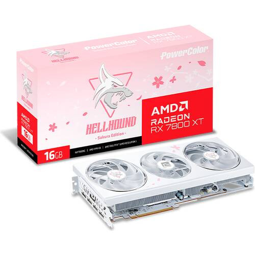 PowerColor Hellhound Sakura AMD Radeon RX 7800 XT 16GB GDDR6