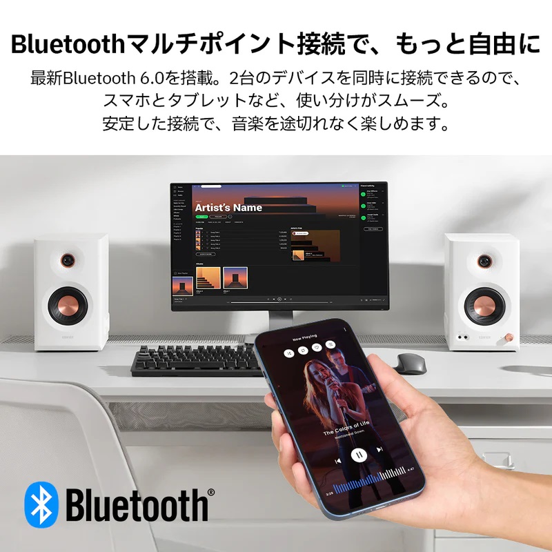 EDIFIER ED-MR5-WH 2.0モニター スピーカーシステム ホワイト｜ツクモ