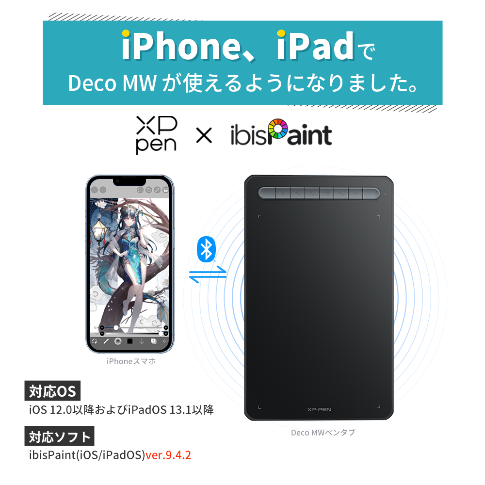 XPPen エックスピーペン Deco MW BL [ブルー] 8x5インチ 有線/無線 両