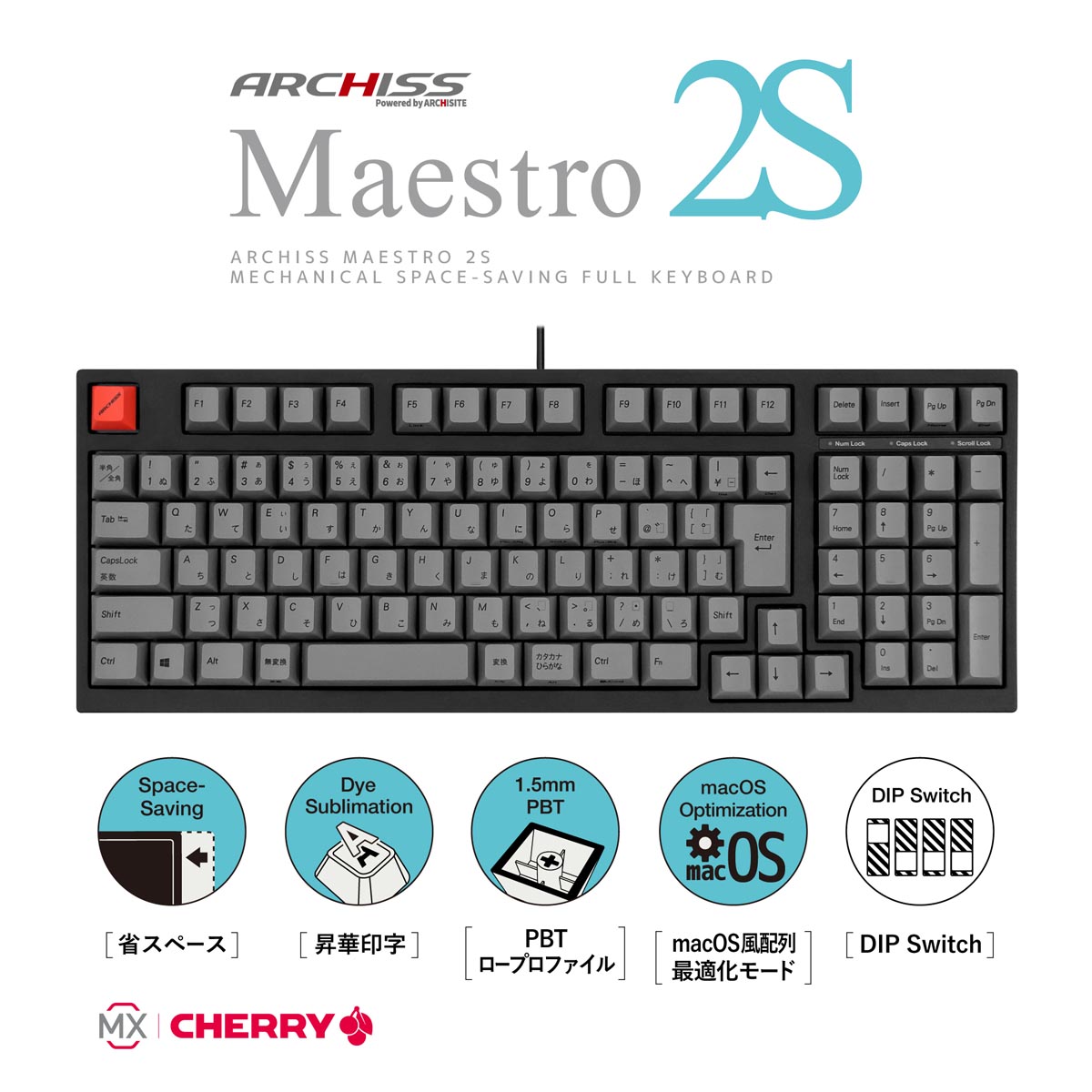 ARCHISITE アーキサイト Maestro2S AS-KBM02/TCGBA 日本語配列テンキー
