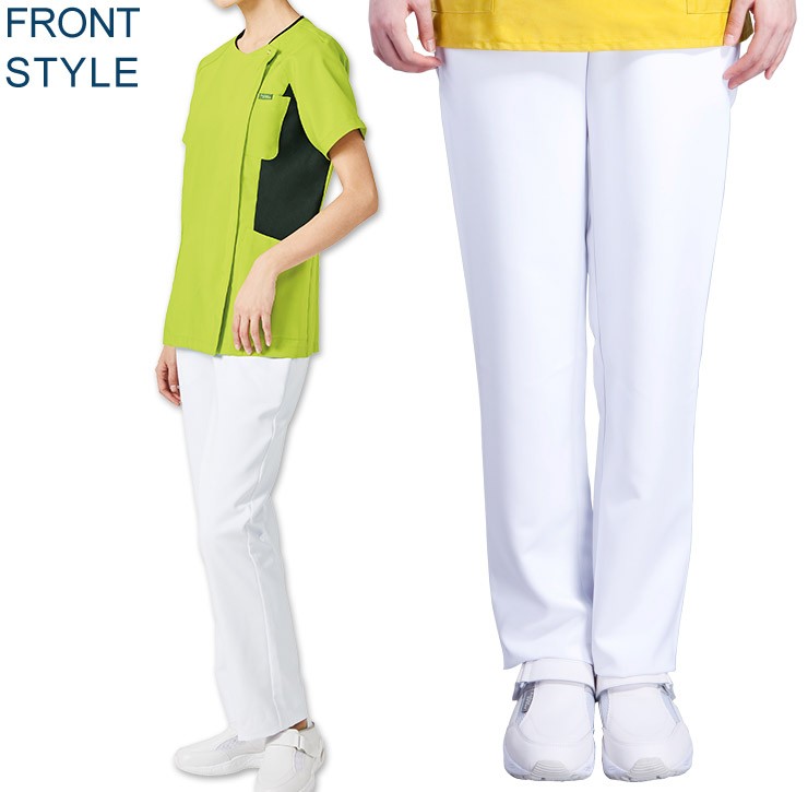 レディースストレートパンツ 総ゴム/股下フリー[女性用](76-6007EW