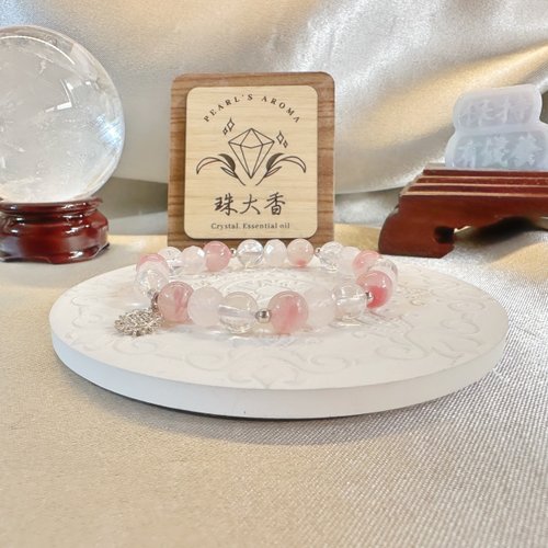 台湾 晨露之暄 ピンクアゼツライト・ローズクォーツ・ロードナイト